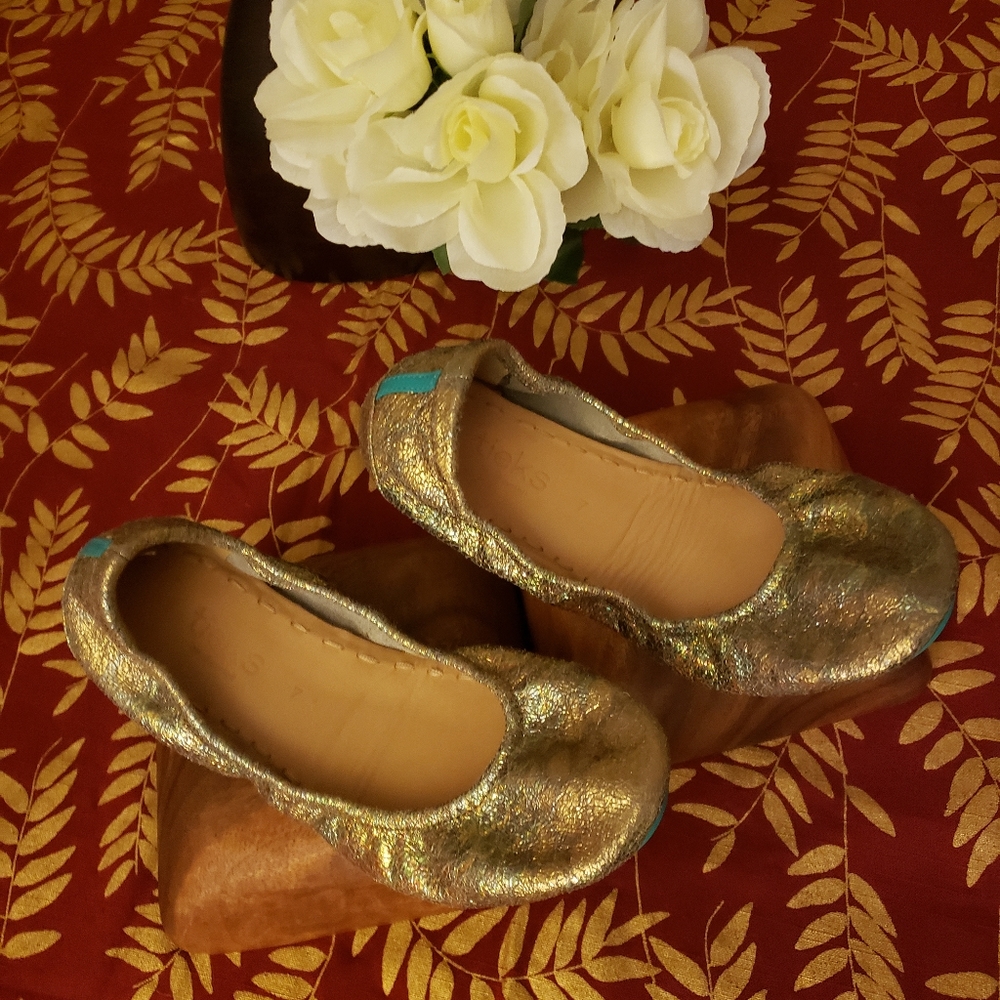 Gold Starstruck Ballet Flats Size 7 Tieks Shoes